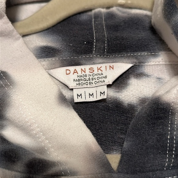 NWOT RARE Danskin Mottled Tie-Dye Hoodie in Black Salt Pattern Size M - Picture 8 of 10